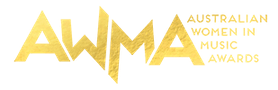 AWMA logo in gold foil